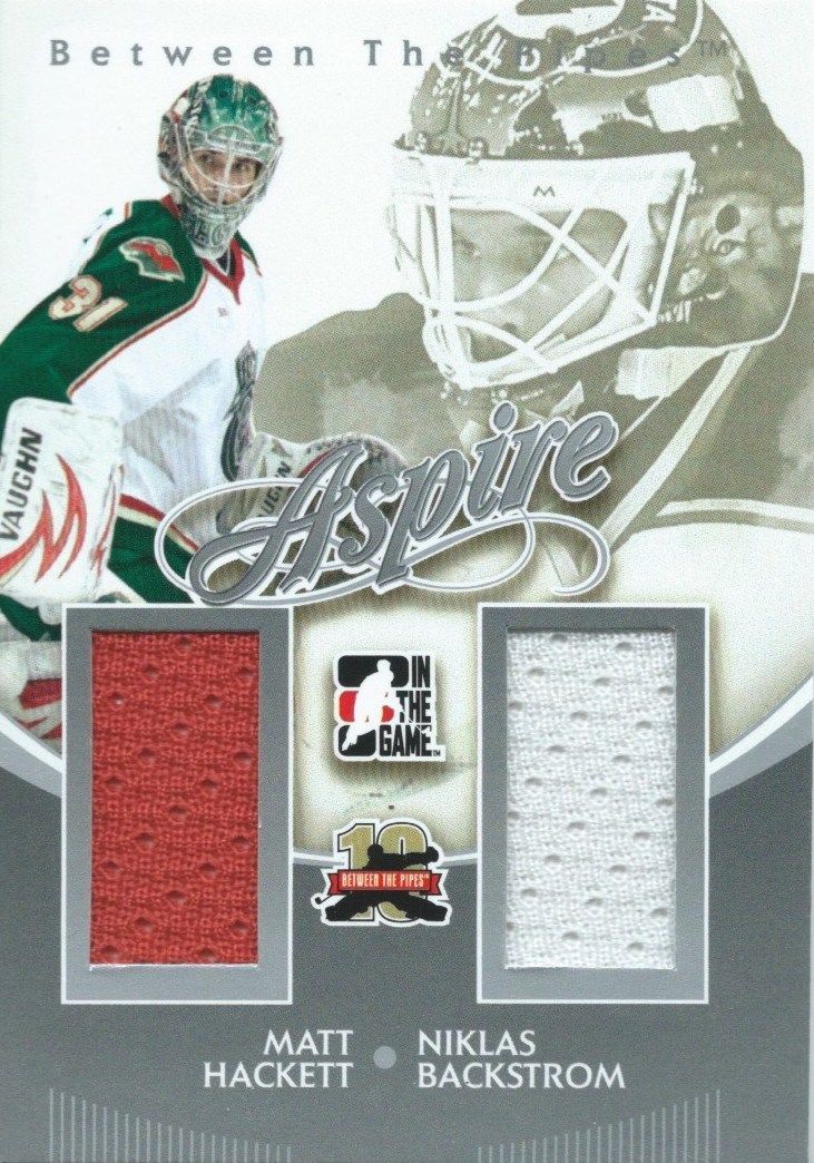  2011-12 ITG Between the Pipes HACKETT / BACKSTROKE Dual Jersey */140 02255 Image 1