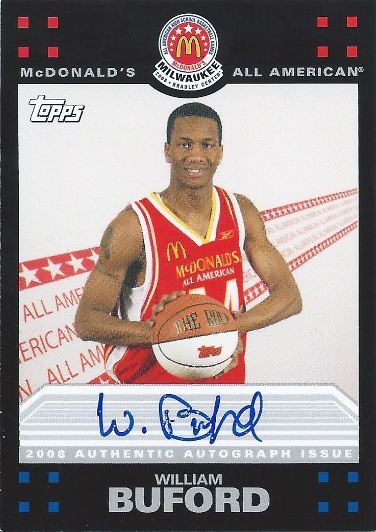  2008 Topps McDonald's All-American WILLIAM BUFORD Auto **SP** 01142 Image 1