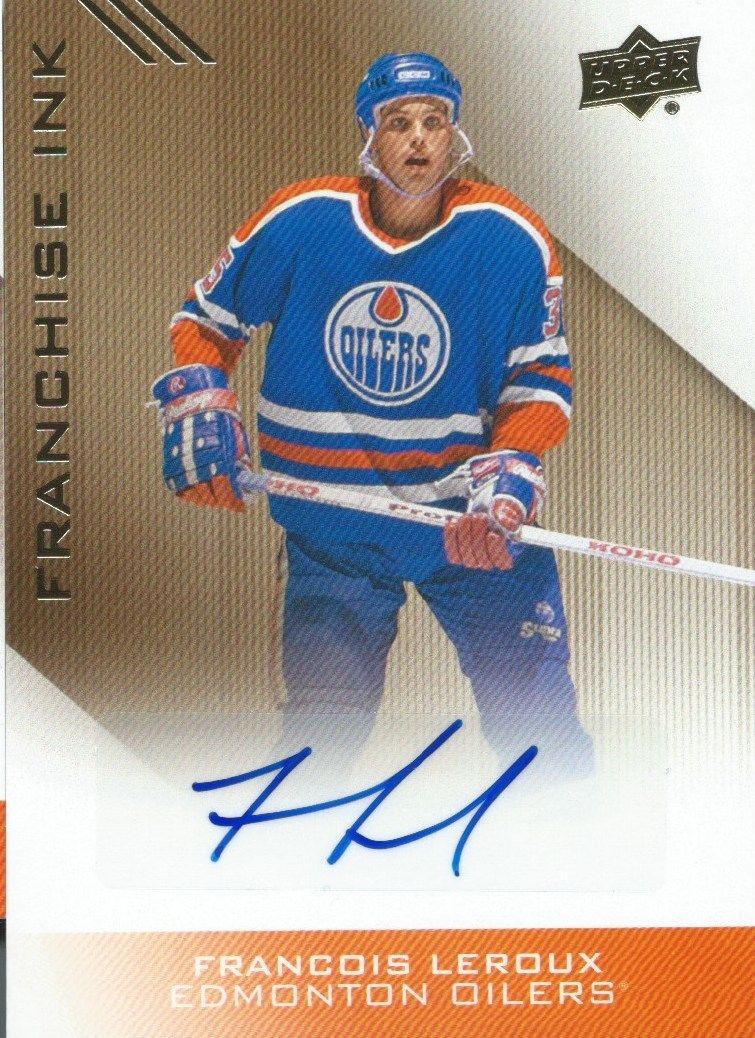 2013-14 Upper Deck Edmonton Oilers Franchise Ink FRANCOIS LEROUX 00111