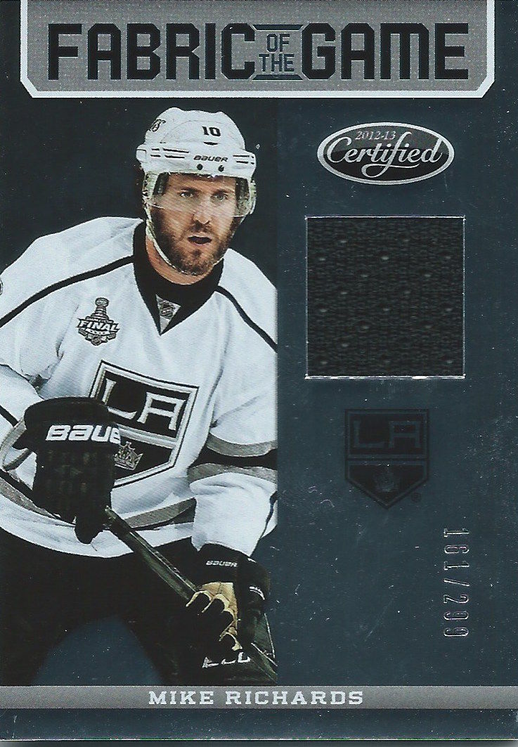  2012-13 Certified Fabric of Game MIKE RICHARDS 161/299 Jersey NHL 01957 Image 1