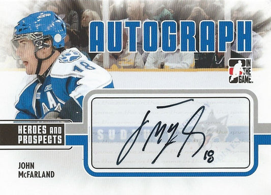  2009-10 ITG Heroes and Prospects JOHN McFARLAND Autographs 00545 Image 1