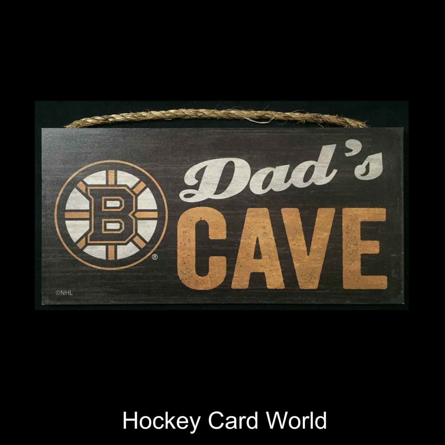Boston Bruins 6" x 12" Wooden "Dads Cave" Sign NHL Official Licensed
