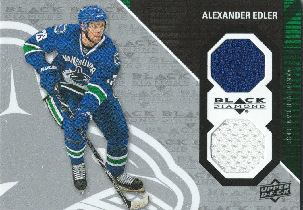 2011-12 Upper Deck Black Diamond ALEXANDER EDLER UD Dual Jersey NHL 01854