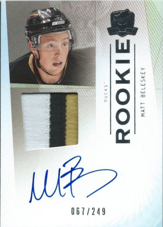  2009-10 UD The Cup MATT BELESKEY Patch Auto RC 67/249 Rookie - 3 color Image 1