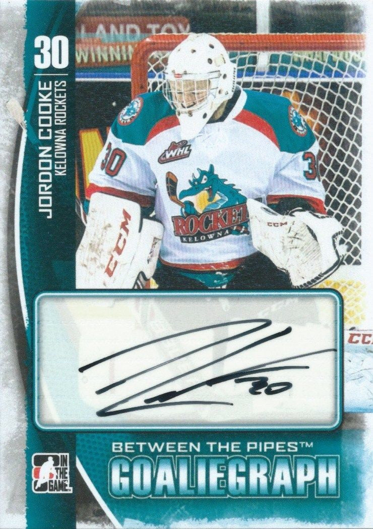 2013-14 Between the Pipes JORDON COOKE Autograph Auto Goaliegraph 00448