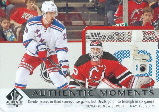 2012-13 SP Authentic #187 KREIDER - BRODEUR Authentic Moments NHL 00632