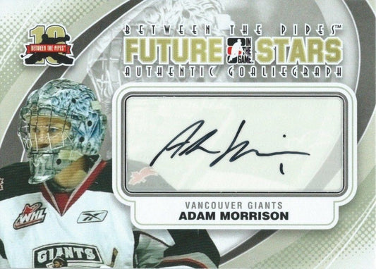 2011-12 ITG Between the Pipes Future Stars ADAM MORRISON Autograph 00481