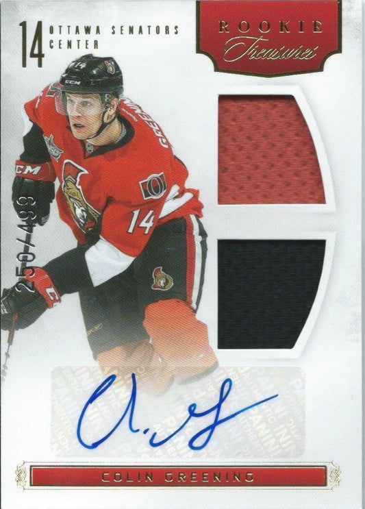  2011-12 Rookie Anthology #122 COLIN GREENING Auto Rookie 250/499 RC 01622 Image 1