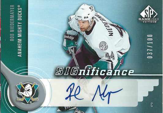  2005-06 SP Game Used Significance ROB NIEDERMAYER 37/100 Autograph 02496 Image 1