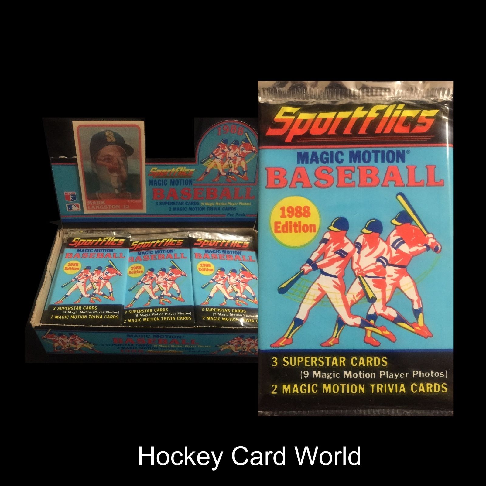  1988 Sportflics MLB Baseball Sealed Pack - 5 Card Player Pack Image 1
