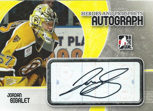  2007-08 ITG Heroes and Prospects JORDAN SIGALET Autographs 00513 Image 1
