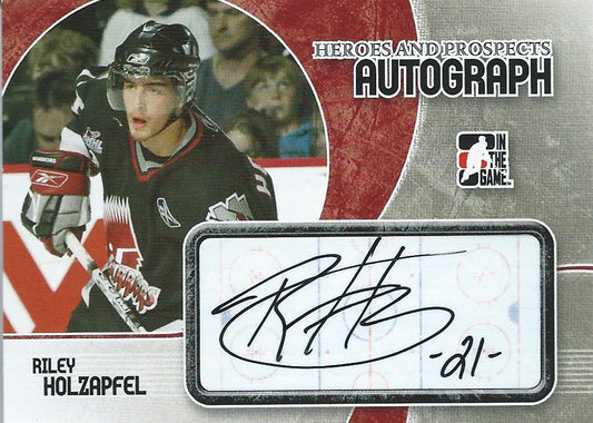 2007-08 ITG Heroes and Prospects RILEY HOLZAPFEL Autographs 00515