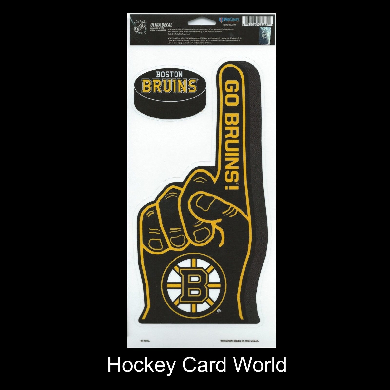  Boston Bruins Multi-Use Decal/Sticker 2 Pack Finger/Puck NHL 4"x 9" Image 1