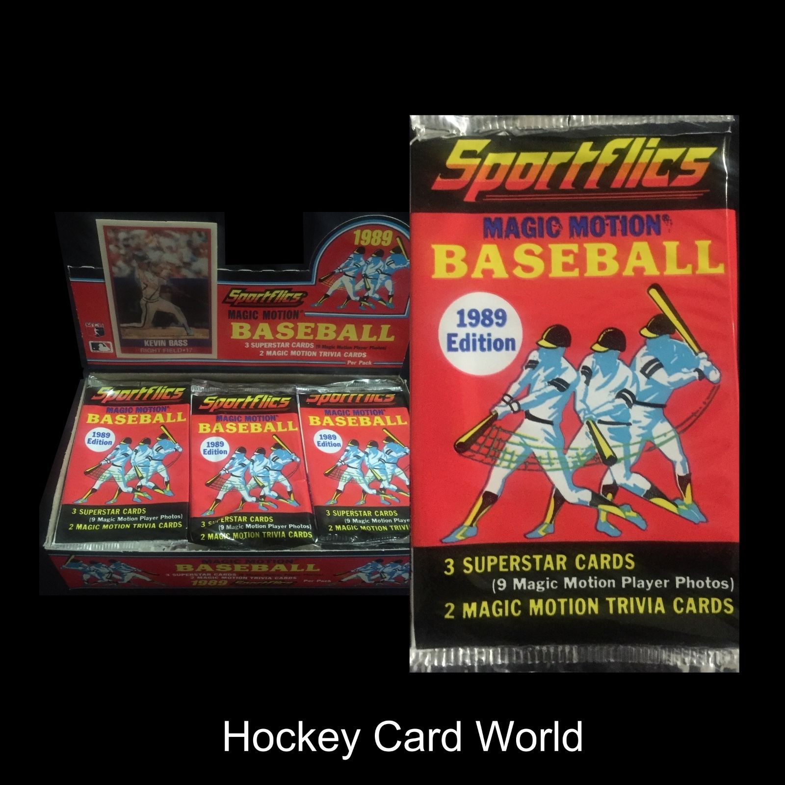  1989 Sportflics MLB Baseball Sealed Pack - 5 Card Player Pack Image 1