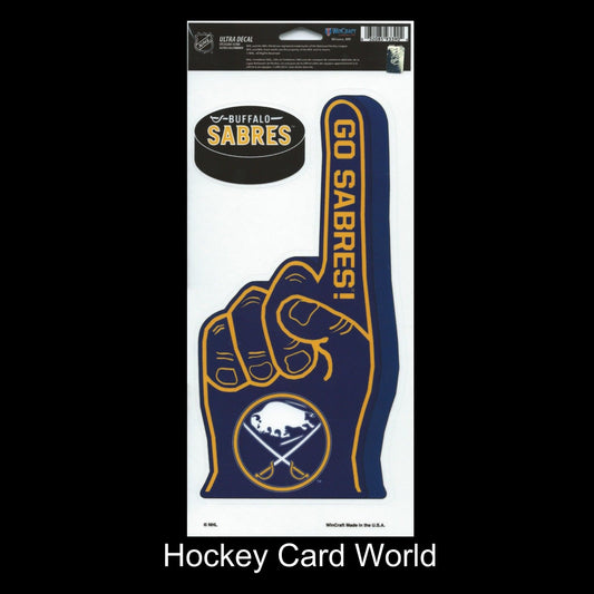  Buffalo Sabres Multi-Use Decal/Sticker 2 Pack Finger/Puck NHL 4"x 9" Image 1