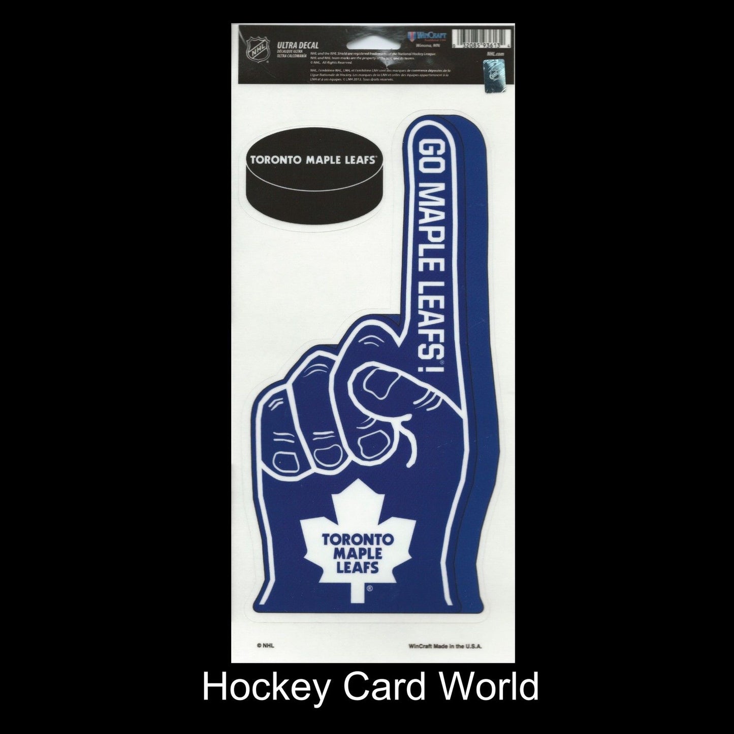  Toronto Maple Leafs Multi-Use Decal/Sticker 2 Pack Finger/Puck NHL 4"x 9" Image 1