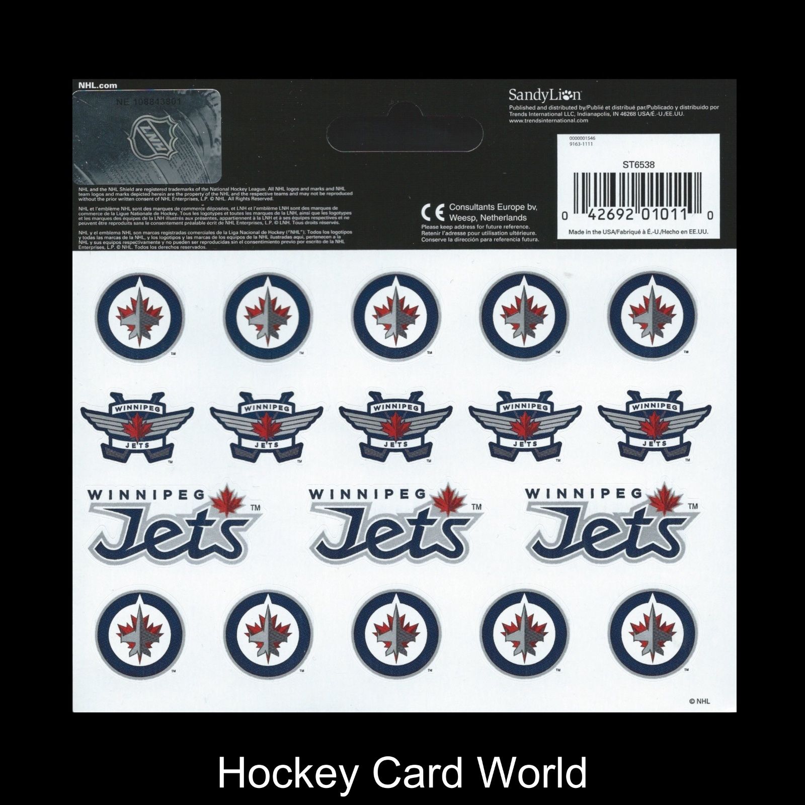  Winnipeg Jets Vinyl Logo Sticker Sheet 5"x6" Decals Licensed - 18 Logos Image 1