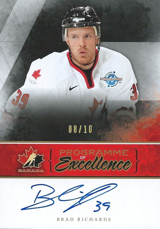  2010-11 The Cup Programme of Excellence BRAD RICHARDS 8/10 Auto Signature Image 1