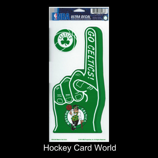  Boston Celtics Multi-Use Decal/Sticker 2 Pack Finger/Ball NBA 4"x 9" Image 1