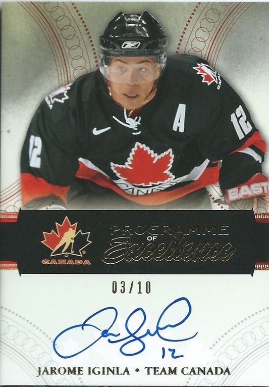 2011-12 The Cup Programme of Excellence JAROME IGINLA 3/10 Auto  Signature