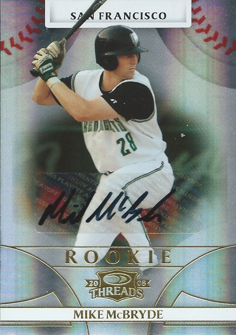  2008 Donruss Threads Gold MIKE McBRYDE 73/100 Auto Signatures 01499 Image 1