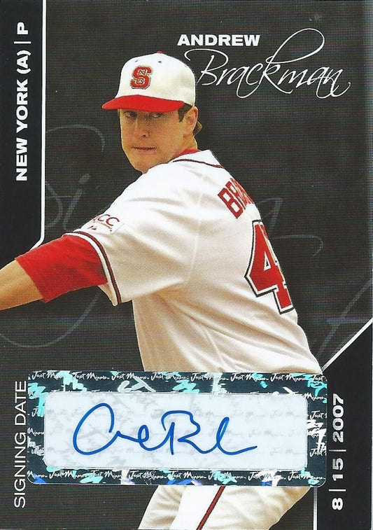  2008 Just Minors Autographs Black ANDREW BRACKMAN 22/25 Auto Oakland 01516 Image 1