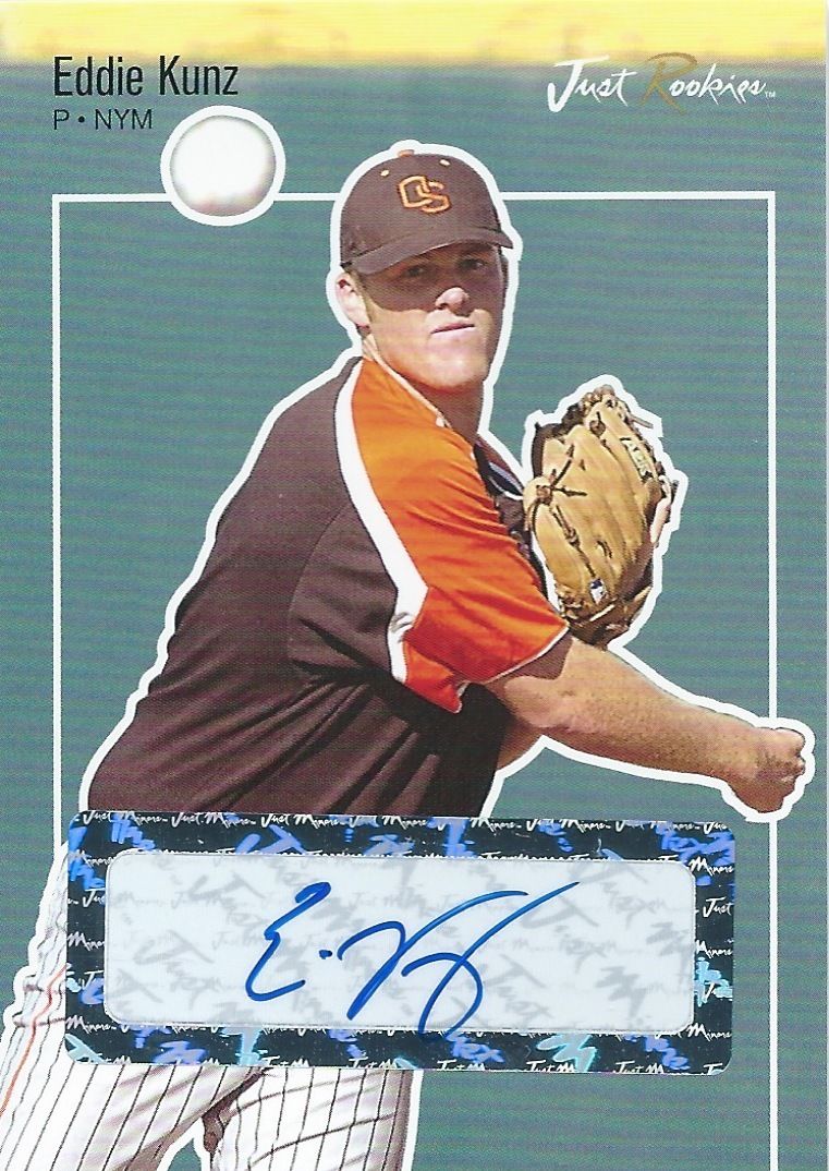 2007 Just Rookies Autographs EDDIE KUNZ Auto MLB Baseball New York Mets Image 1