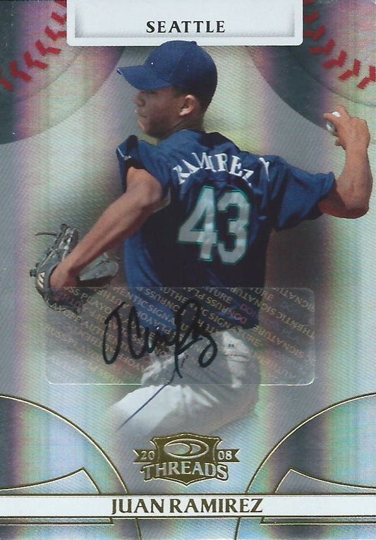  2008 Donruss Threads Gold JUAN RAMIREZ #/999 Auto Signatures Image 1