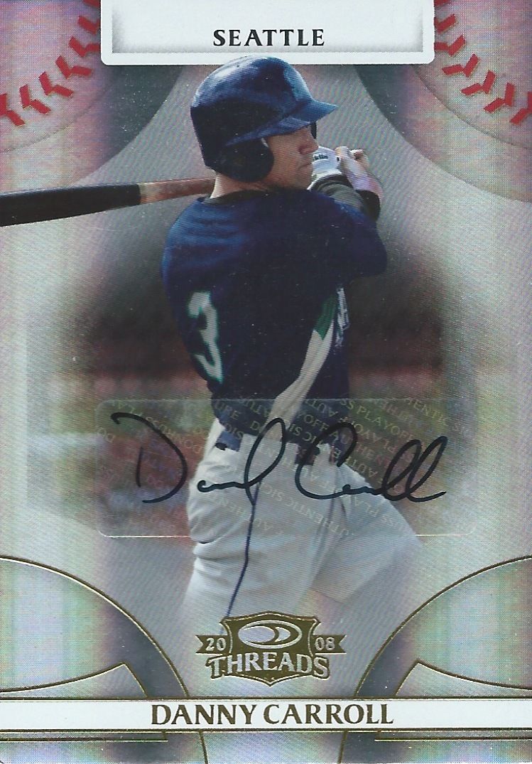  2008 Donruss Threads Gold DANNY CARROLL #/999 Auto Signatures 01500 Image 1