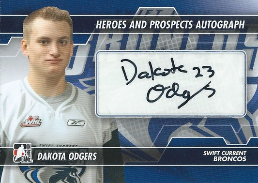  2013-14 ITG Heroes and Prospects DAKOTA ODGERS Autograph Auto  Image 1
