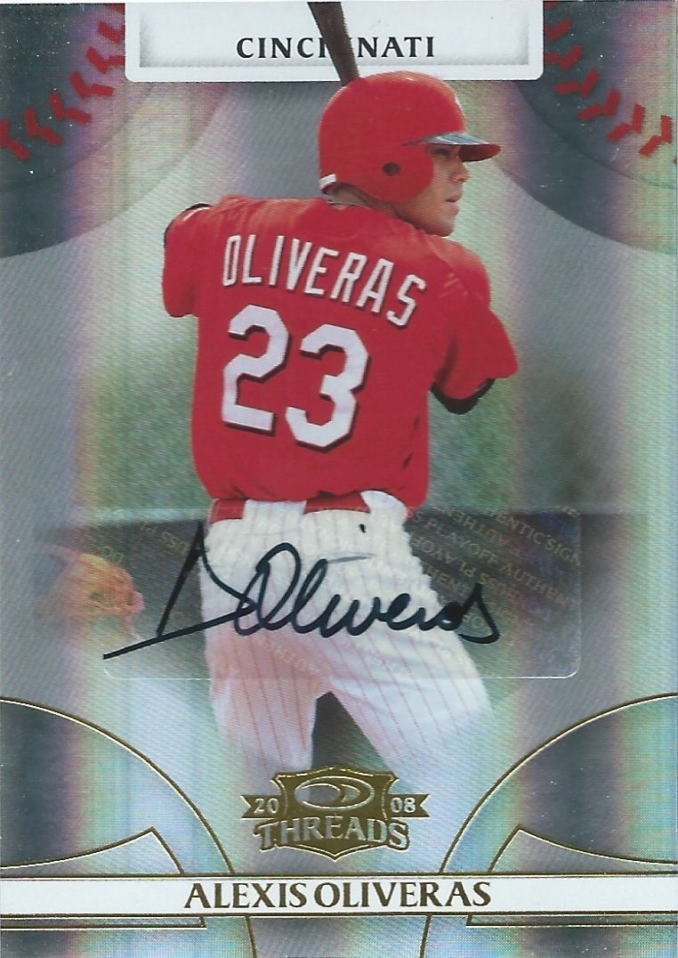  2008 Donruss Threads Gold ALEXIS OLIVERAS #/975 Auto Signatures 01503 Image 1