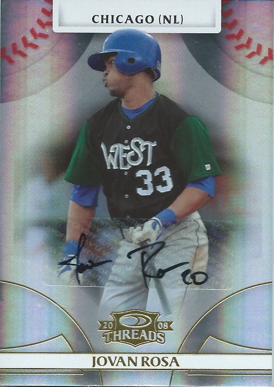  2008 Donruss Threads Gold JOVAN ROSA #/973 Auto Signatures 01497 Image 1