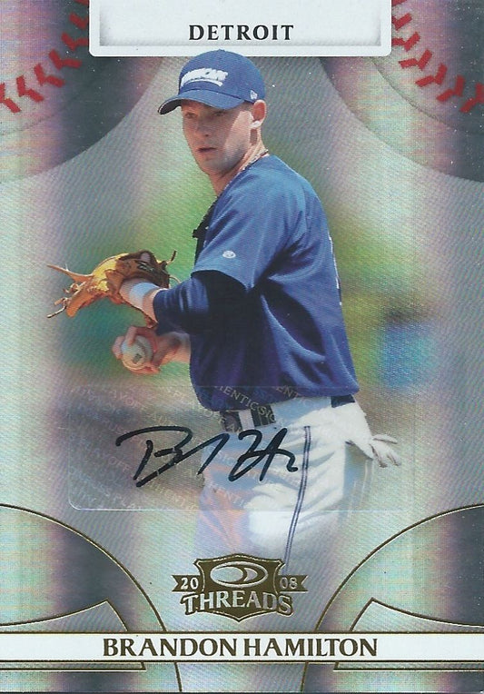  2008 Donruss Threads Gold BRANDON HAMILTON #/972 Auto Signatures Image 1