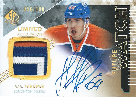  2013-14 SP Authentic NAIL YAKUPOV Patch Auto RC 98/100 Rookie Upper Deck  Image 1