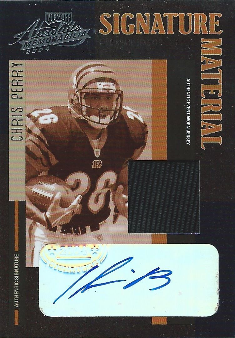  2004 Absolute Memorabilia Signature Material $25 CHRIS PERRY 145/280 01045 Image 1