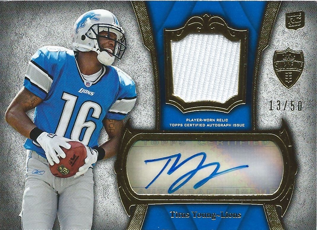  2011 Topps Supreme Autograph Relics $30 TITUS YOUNG 13/50 Jersey 01036 Image 1
