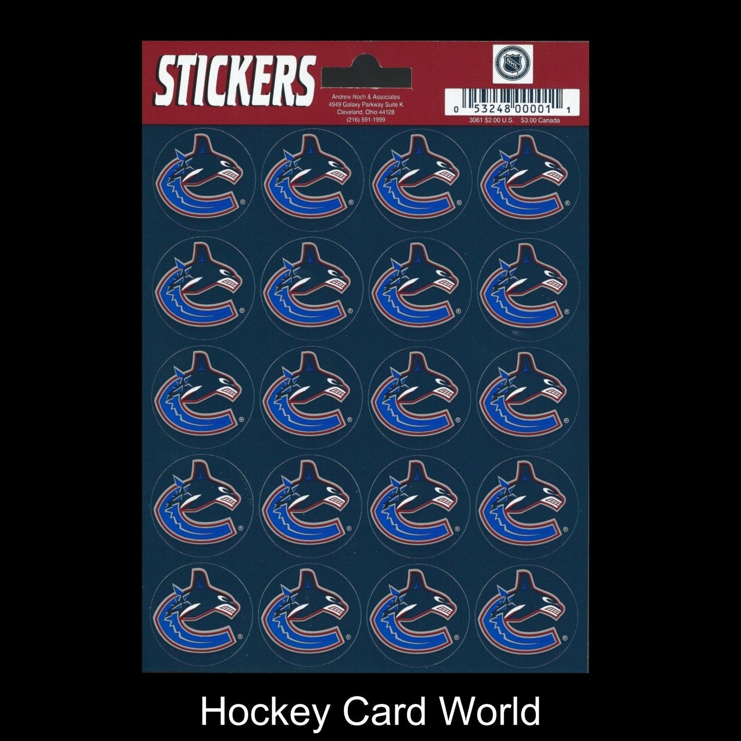  Vancouver Canucks Logo Sticker Sheet 5"x7" Decals Licensed - 20 Logos Image 1