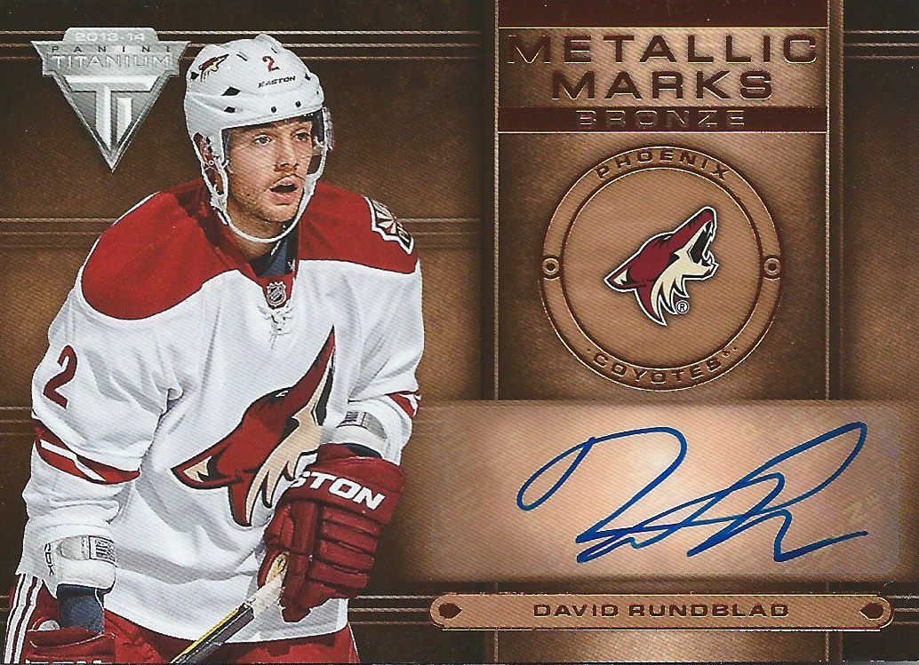  2013-14 Panini Titanium Metallic Marks DAVID RUNDBLAD Autograph NHL 01684 Image 1