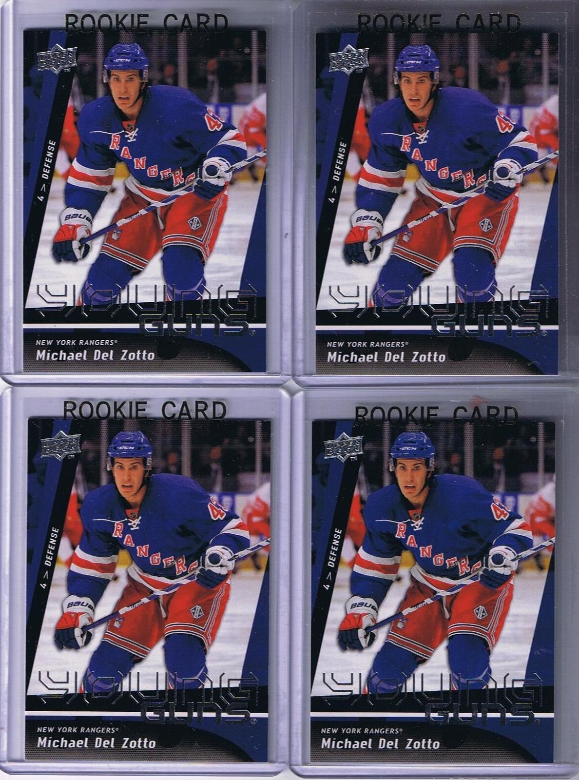  2009-10 Upper Deck YG MICHAEL DEL ZOTTO Young Guns Rookie NY Rangers 02191 Image 1
