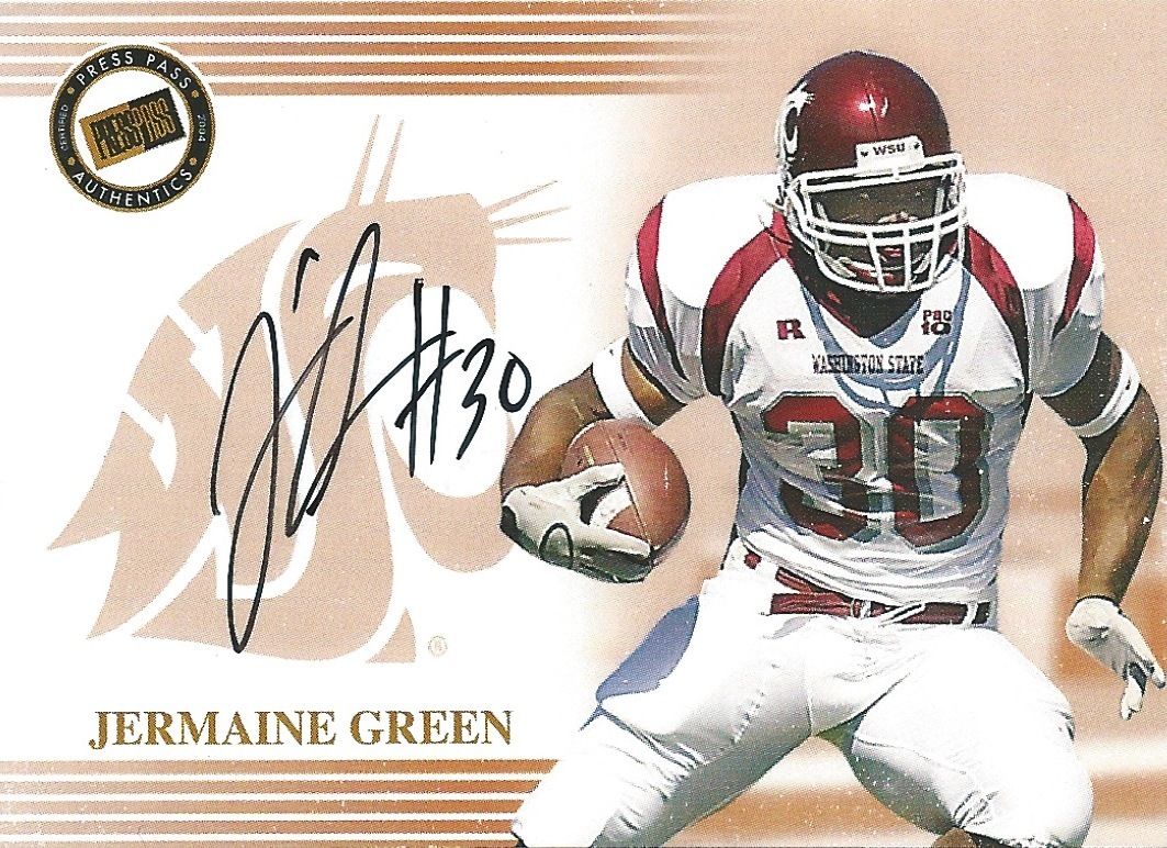  2004 Press Pass Auto Bronze JERMAINE GREEN Autograph Signature NFL 01074 Image 1