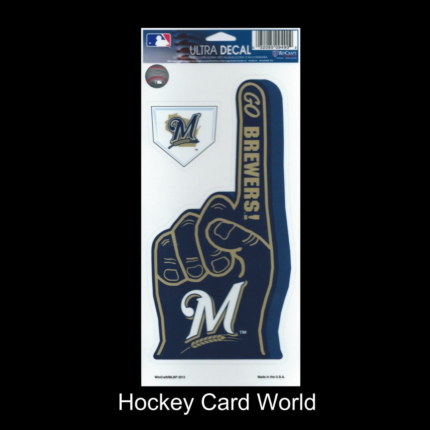  Milwaukee Brewers Multi-Use Decal/Sticker 2 Pack Finger/Base MLB 4"x 9" Image 1