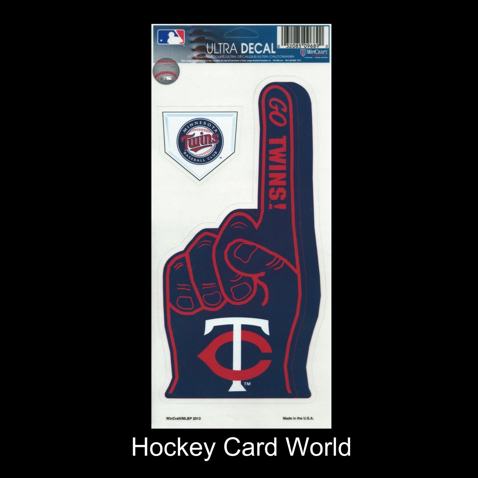  Minnesota Twins Multi-Use Decal/Sticker 2 Pack Finger/Base MLB 4"x 9" Image 1
