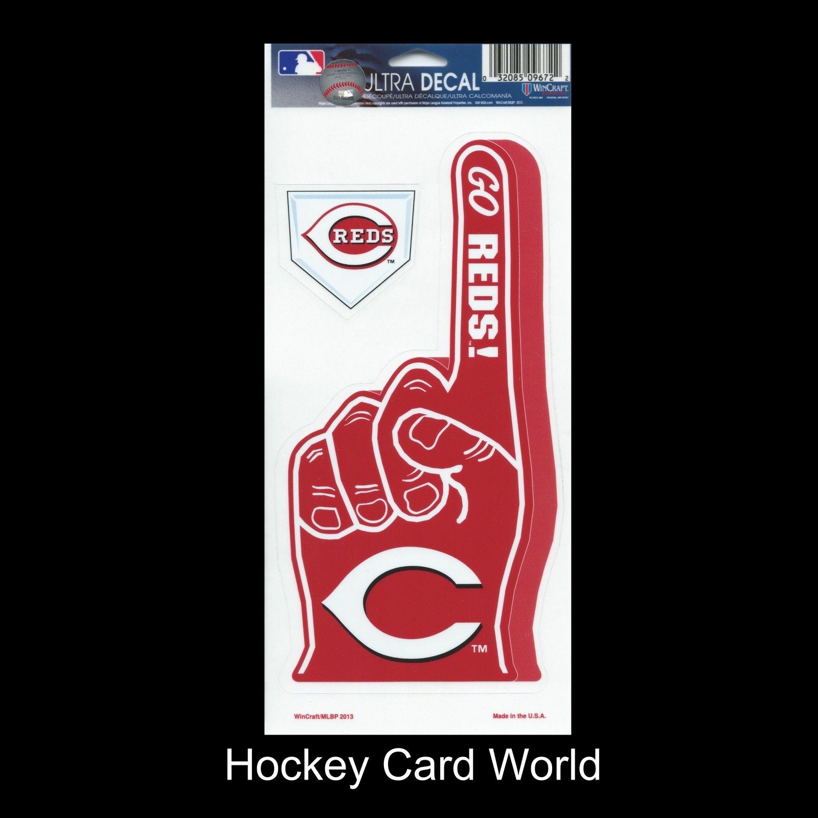  Cincinnati Reds Multi-Use Decal/Sticker 2 Pack Finger/Base MLB 4"x 9" Image 1