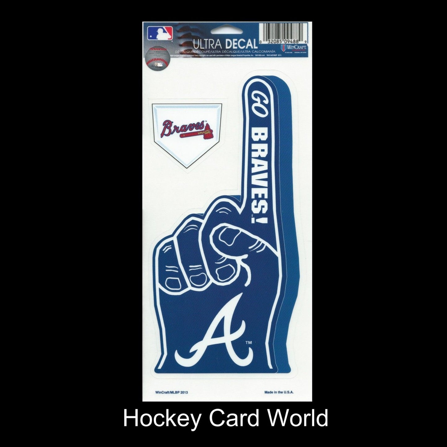  Atlanta Braves Multi-Use Decal/Sticker 2 Pack Finger/Base MLB 4"x 9" Image 1