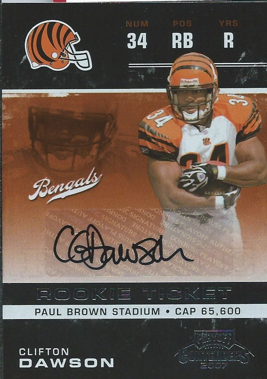  2007 Playoff Contenders CLIFTON DAWSON Auto RC Signature RC 01068 Image 1