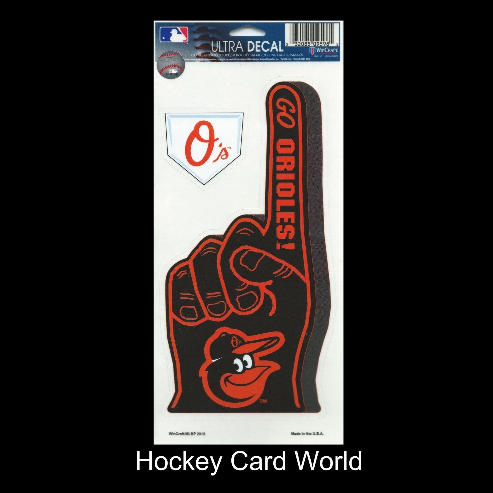  Baltimore Orioles Multi-Use Decal/Sticker 2 Pack Finger/Base MLB 4"x 9" Image 1