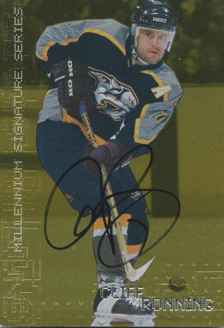 1999-00 BAP Millennium Gold CLIFF RONNING Auto NHL Hockey 00385