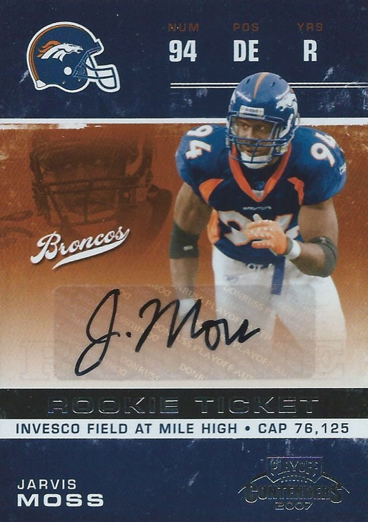 2007 Playoff Contenders JARVIS MOSS Auto Rookie RC Autographs 01100