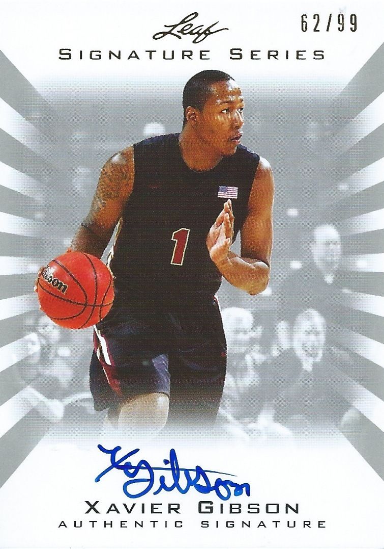  2012-13 Leaf Signature Silver XAVIER GIBSON 62/99  Autograph  01202 Image 1