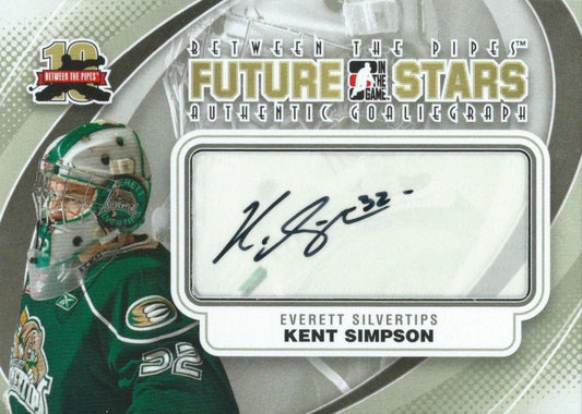  2011-12 ITG Between the Pipes Future Stars KENT SIMPSON Autograph 00492 Image 1